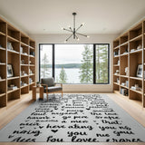 Vintage Love Poem Cross-Stitch Area Rug