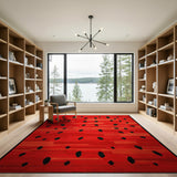Red Watermelon Slice Red Area Rug