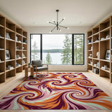Hypnotic Spiral Multi-Color Abstract Area Rug