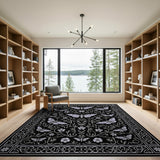 Purple Butterfly Floral Persian Area Rug