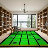 Modern Green Halftone Grid Area Rug
