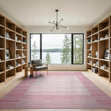 Vertical Pink Stripe Area Rug