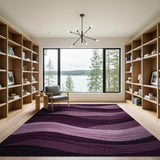 Purple Abstract Area Purple Fluid Waves Abstract Area Rug