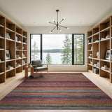 Multi-color and Patterns Vibrant Multi-Color Striped Geometric Area Rug