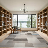 Geometric Modern Grey Modern Geometric Grey Block Area Rug