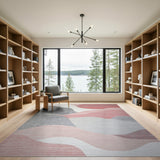 Pink Abstract Pink Wave Area Rug