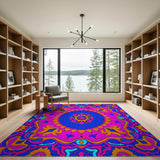 Traditional Persian Vibrant Mandala Multi-Color Area Rug