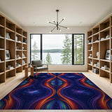 Rainbow Cosmic Wave Area Rug