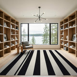 Bold Black White Striped No. 74 Area Rug