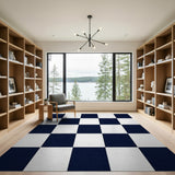 Geometric Modern Classic Black White Checkerboard Area Rug