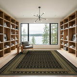 Gold Cross Motif Black Persian Area Rug