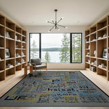 Multi-Color Geometric Text Chaos Area Rug