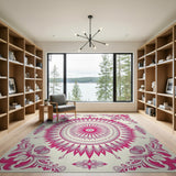 Floral Vintage Pink Pink Floral Mandala Area Rug