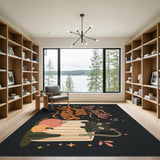 No Tricks Just Treats Black Cat Area Rug