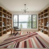 Multi-Color Angled Stripe Geometric Area Rug