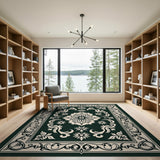 Emerald Green Ornate Traditional Persian Rug
