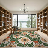 Vibrant Sunflower Pumpkin Harvest Pattern Rug