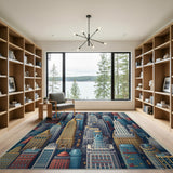 NYC Skyline Multi-Color Geometric Area Rug