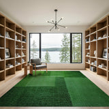 Green Geometric Turf Patchwork Area Rug
