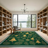 Festive Green Jingle Bells Holiday Rug