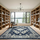 Navy Distressed Persian Area Rug