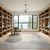 Beige and Neutral Abstract Area Abstract Organic Shapes Beige Area Rug