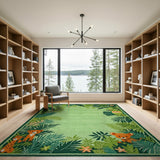 Jungle Adventure Kids Rug with Tiger Cubs Parrot