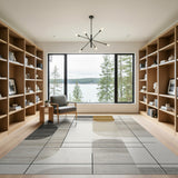 Beige and Neutral Geometric Modern Abstract Geometric Beige Neutral Area Rug