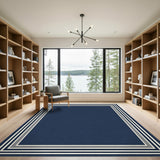 Navy Blue Layered Border Area Rug