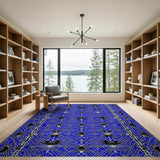 Spooky Spider Web Blue Area Rug