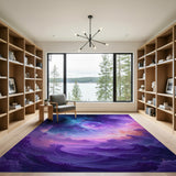 Purple Cosmic Nebula Swirl Area Rug