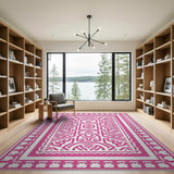 Pink Bold Pink Heritage Tribal Area Rug
