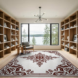 Traditional Persian Ornate Brown Floral Border Area Rug