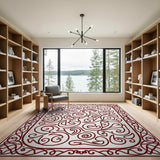 Red Heritage Tribal Swirl Area Rug