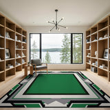 Emerald Green Geometric Frame Area Rug