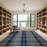 Navy Plaid Area Rug