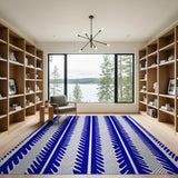 Bold Navy Zigzag Stripe Area Rug