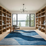 Coastal Blue Wave Area Rug