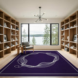 Purple Wavy Abstract Ring Area Rug