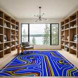 Rainbow Race Track Kids Cartoon Area Rug