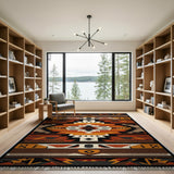 Southwestern Geometric Orange Area Rug