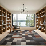 Geometric Modern Modern Geometric Grey Block Area Rug