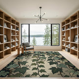 Green Lush Green Ivy Vine Area Rug