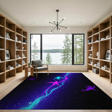 Neon Cosmic Birds Area Rug