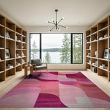 Modern Pink Geometric Abstract Area Rug