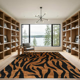 Tiger Stripe Area Rug in Bold Black Orange