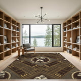 Distressed Vintage Football Area Rug