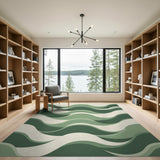 Green Abstract Area Green Wavy Abstract Area Rug