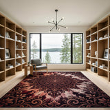 Red Opulent Red Mandala Persian Area Rug