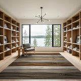 Rustic Stacked Wood Plank Area Rug